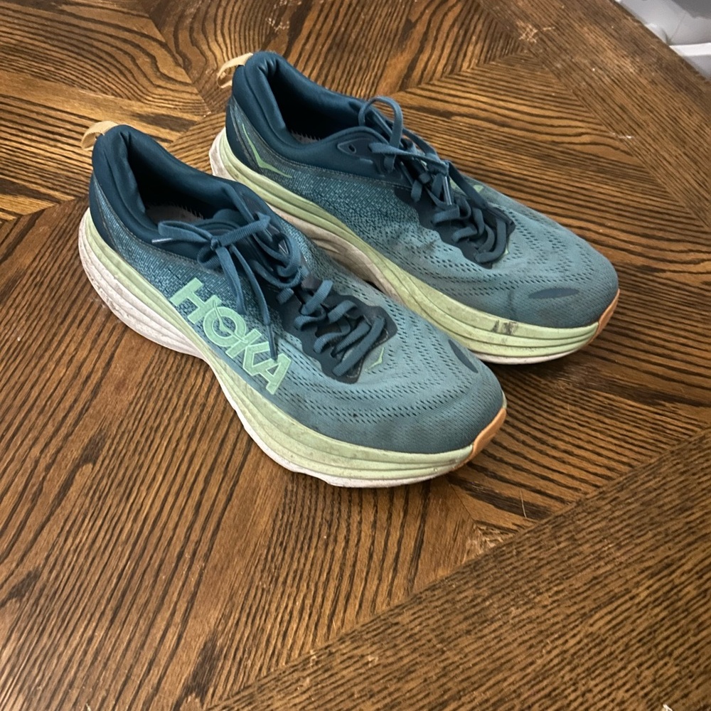 HOKA Men Bondi 8 Running Shoe Sneaker Deep Lagoon Ocean Mist US 10.5D